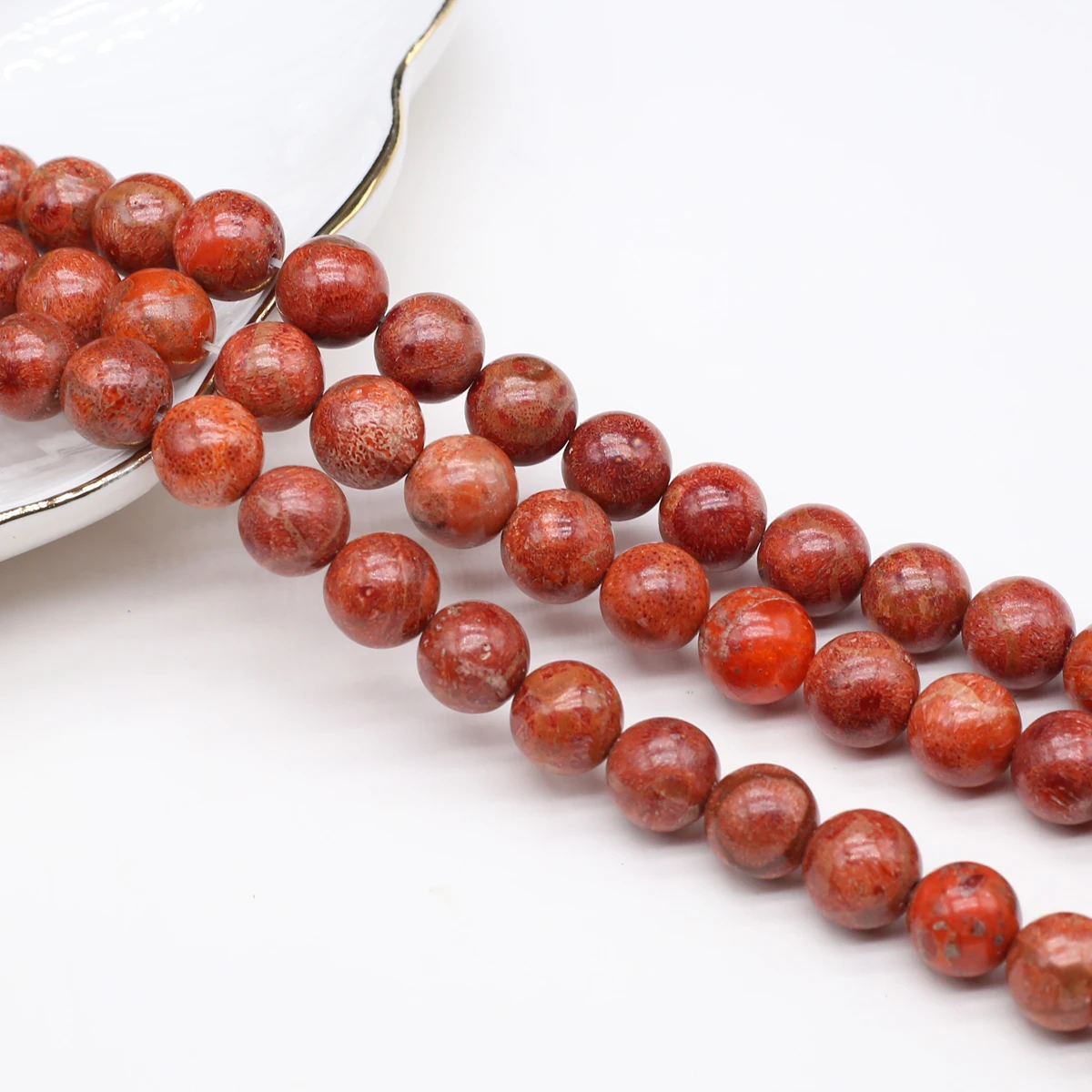 تقليد المرجان الخرز جولة عزل الخرز 10-14 مللي متر لصنع المجوهرات عقد دي اي واي سوار أقراط الإكسسوار #5