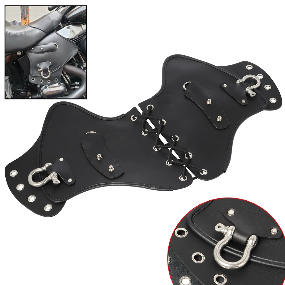 Motorcycle Universal Black PU Leather Heat Saddle Shield Deflectors For Harley Touring Sportster Dyna Honda Yamaha Suzuki Custom