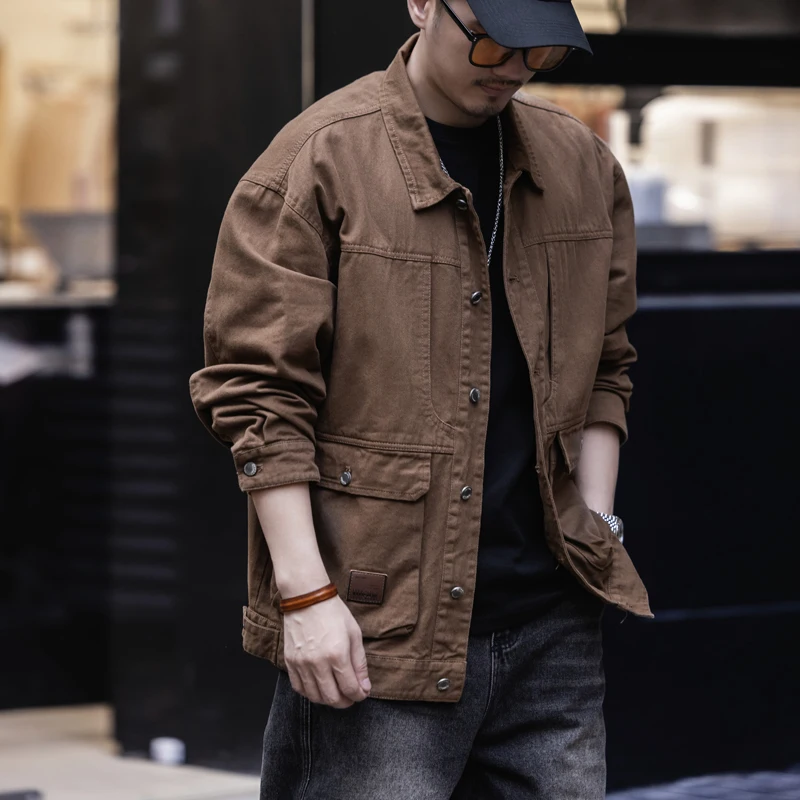 Spring and Autumn's new American-style retro jacket for men's work wear is a fashionable and stylish top