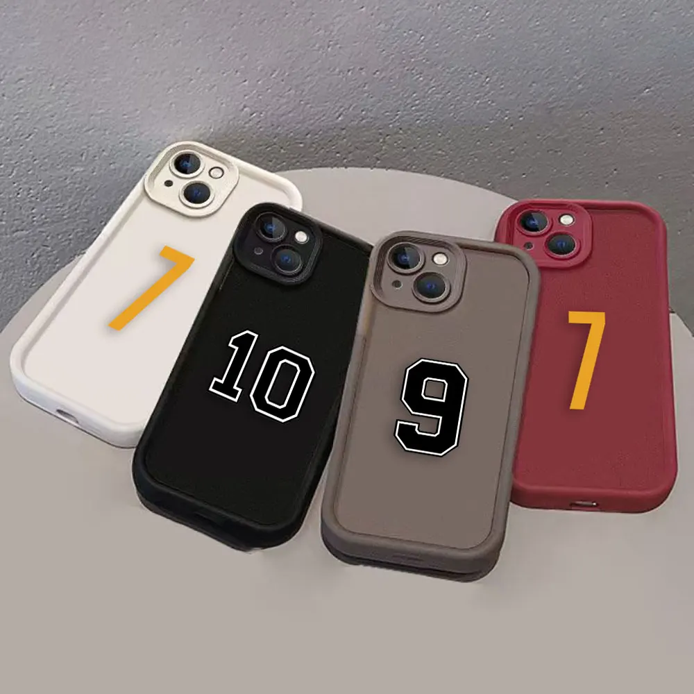 Football Lucky Numbers 7 10 9 Cover Phone Case For iPhone 16 APPLE 15 14 13 12 11 PRO MAX PLUS Soft TPU Color Case Funda Coque