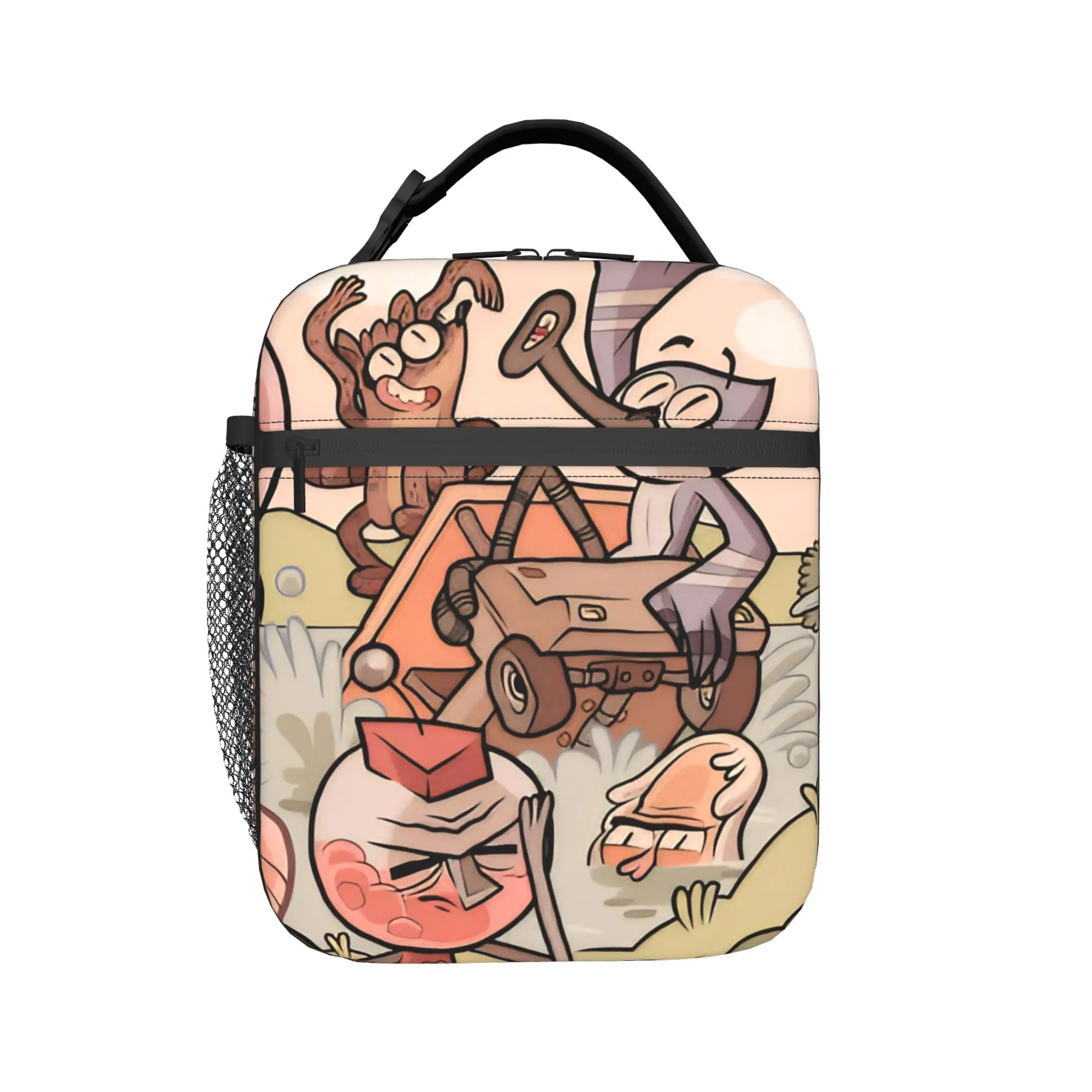 Regulars Show Mordecai And Rigby Cartoon Insulated Lunch Bag Portable  Meal Container Thermal Bag Tote Lunch Box Food Bag