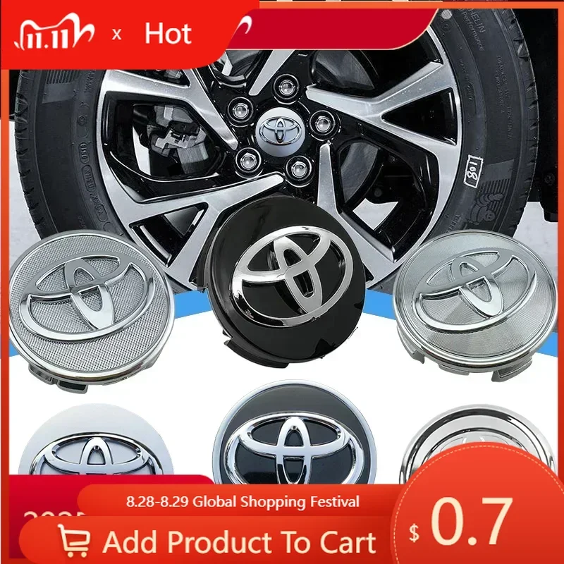 

Fot Toyota 2026 Новые для Toyota 2026 Новые колпаки ступицы 4 шт. 62 мм Автомобильный Стайлинг Ступичные колпаки Обод Крышка Значок Эмблема Для Corolla