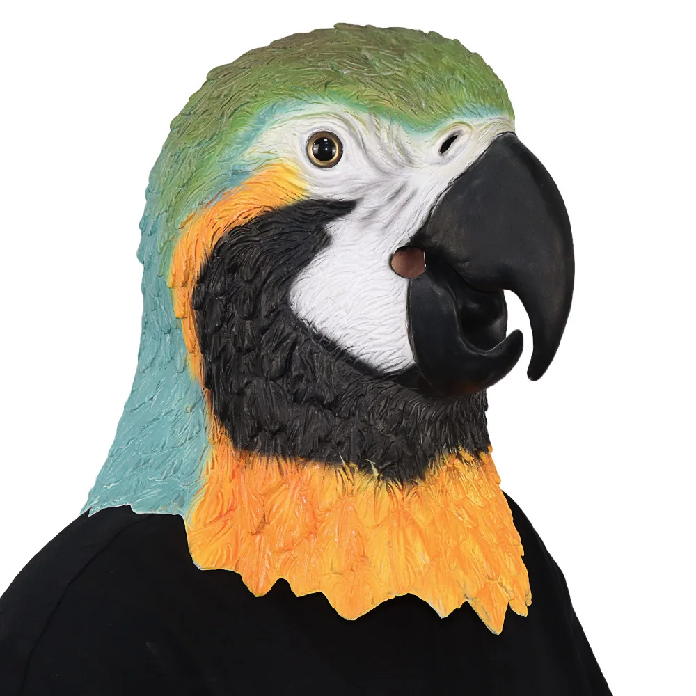 

Halloween New Colorful Parrot Head Mask, Animal Head Cover, Funny Mask, Trick Makeup, Ball Performance Props