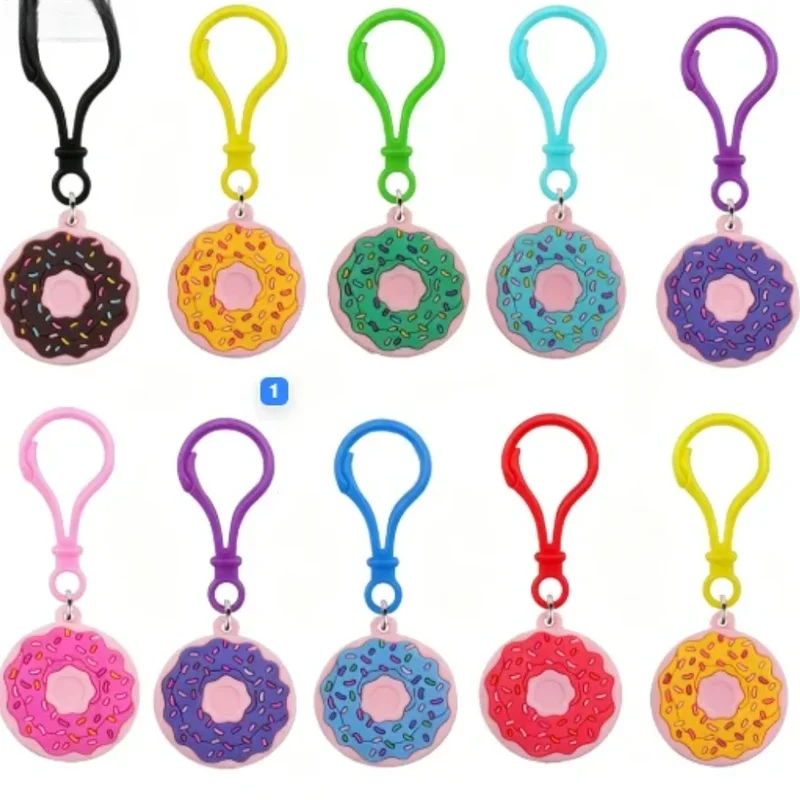 Wholesale Mixed 10 Styles Donut Pendant Soft Doughnut Bag Charm Kawaii Dessert Hanging Ornament Backpack Clip Gift