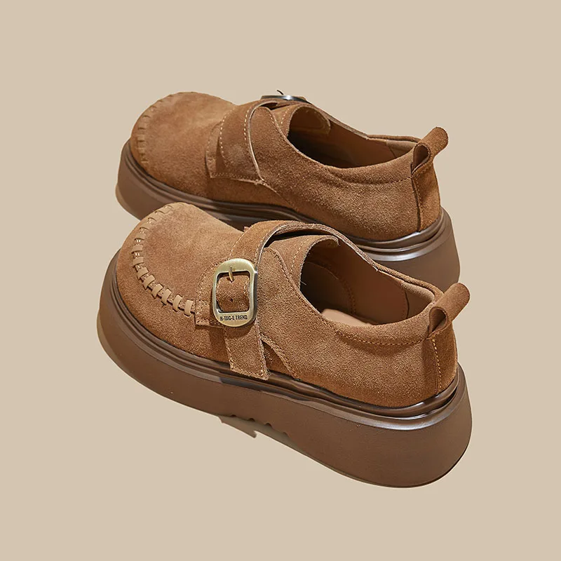 Новые женские лоферы на платформе Maillard, замшевые кожаные туфли на толстой подошве, модная удобная повседневная обувь для женщин, Zapatos Mujer