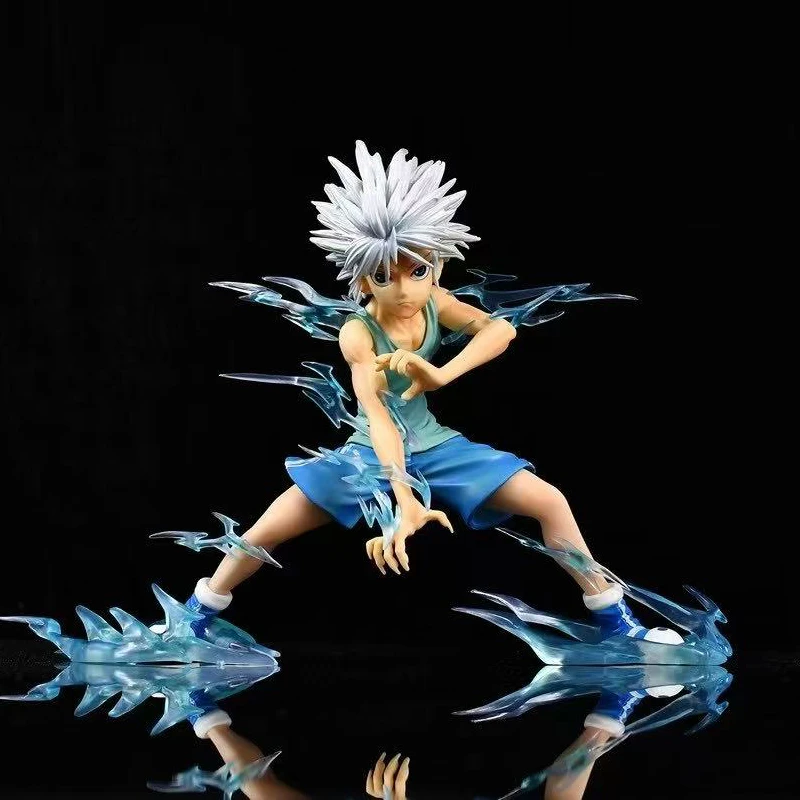 

Hunter X Hunter 19cm Killua Zaoldyeck Figure Combat Anime Character Figurine Chassis Desktop Handsome Decoration Collectibles