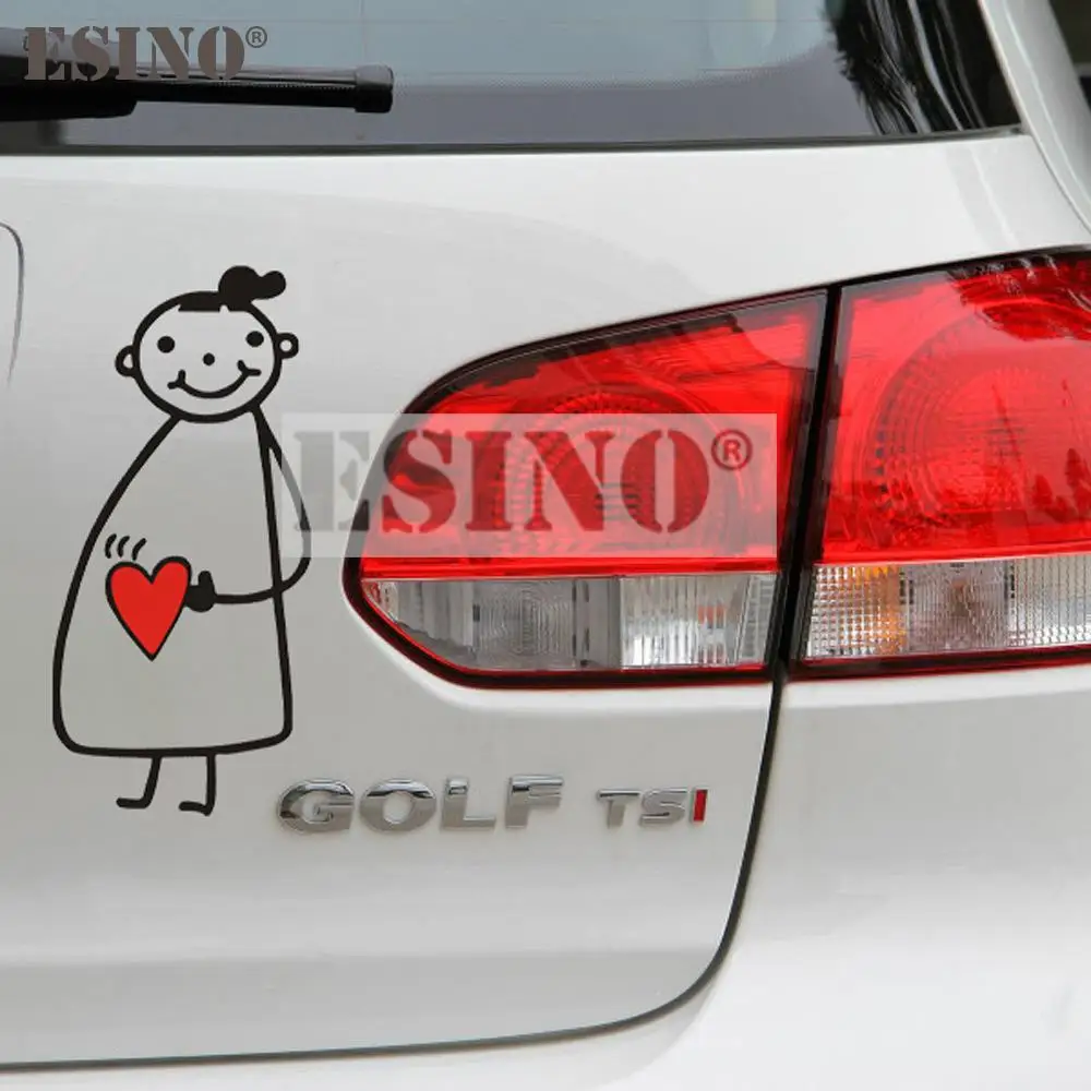 Car Styling Funny Car Accessory Pregnant Girl Mama in Car  Creative PVC Waterproof Sticker Car Whole Body Decal Vinyl