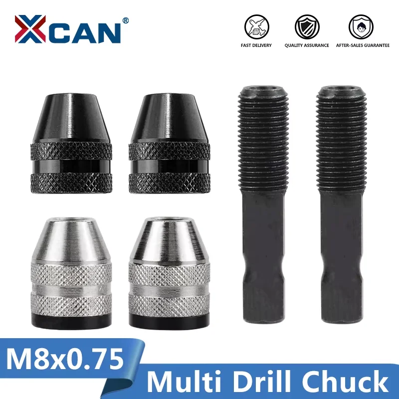 

XCAN M8x0.75 Mini Keyless Chuck 0.3-4.0mm Keyless Drill Bit Chuck Adapter Converter Tool For Quick Change Three-Jaw Drill Chuck