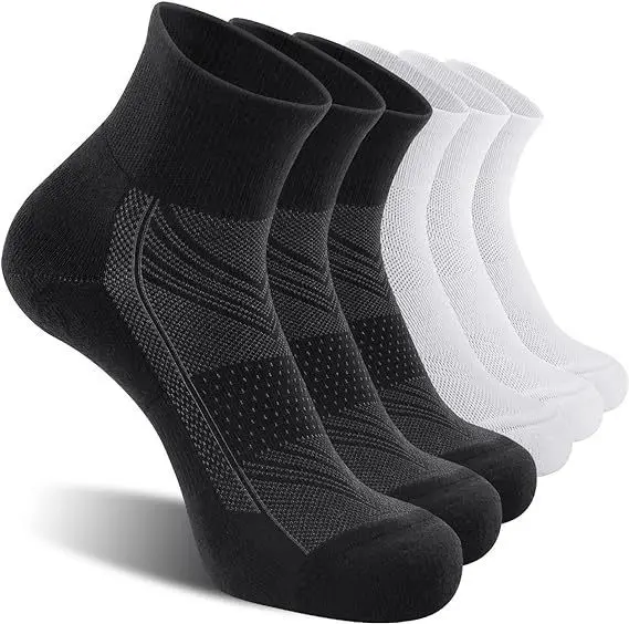 6 Paar Herren-Laufsportsocken, bequem, schweißabsorbierend, atmungsaktiv, dämpfend, stoßdämpfend, für Basketball, Sport, Freizeitsocken