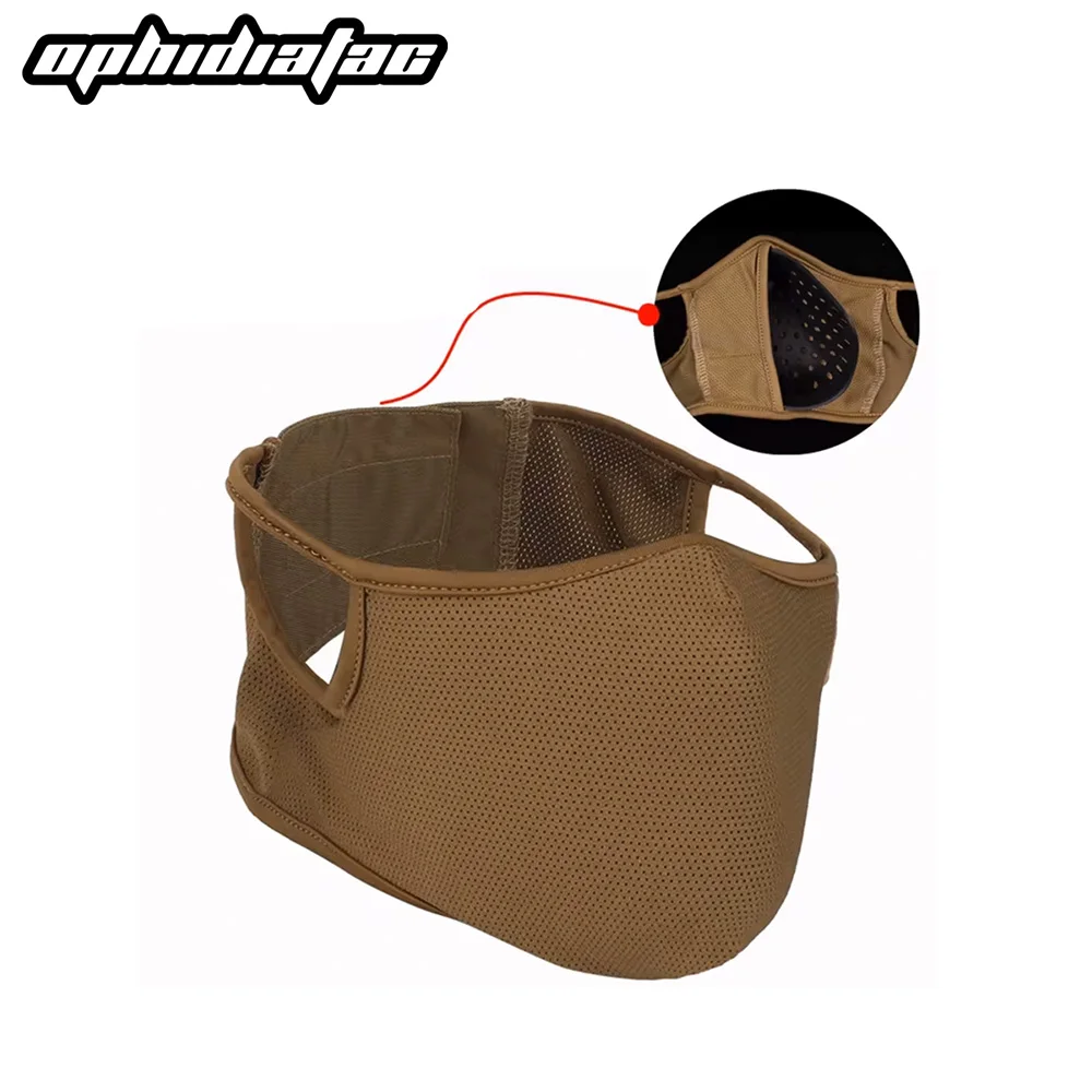 OPHIDIAN Shooting Mask Outdoor Breathable Elastic Soft Mask Free Ears Face Protective Hunting Combat Mask-M/L