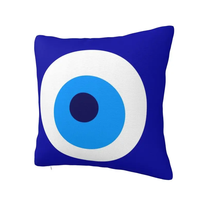 Custom Modern Nazar Evil Eye Protection Symbol Cushion Cover for Sofa Velvet Amulet Turkish Pillow Case Decoration