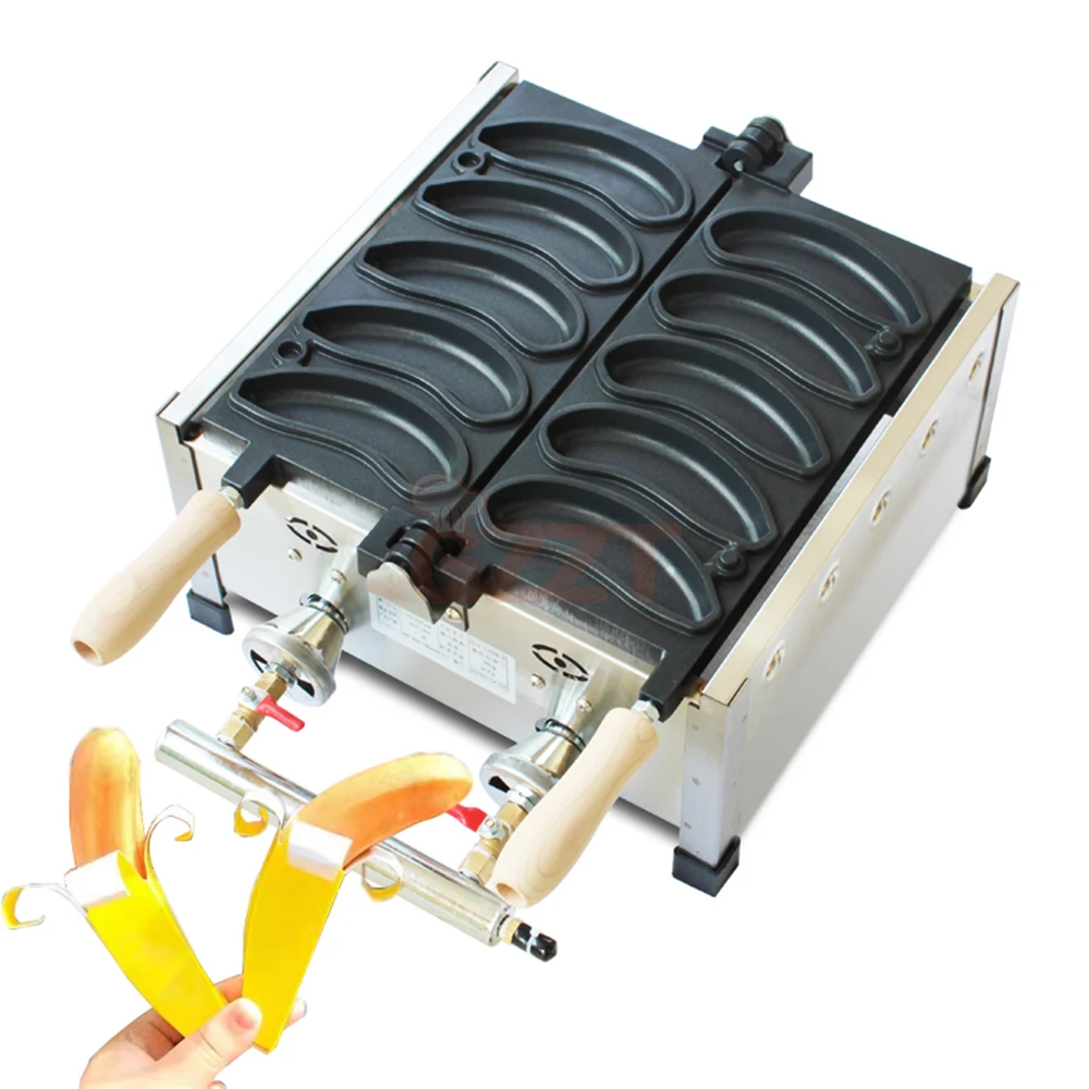 

2026, New modelReady to Ship 5pcs Banana Shape Gas Electric Waffle 5 Grid Banana Shape Waffle hine on Sales