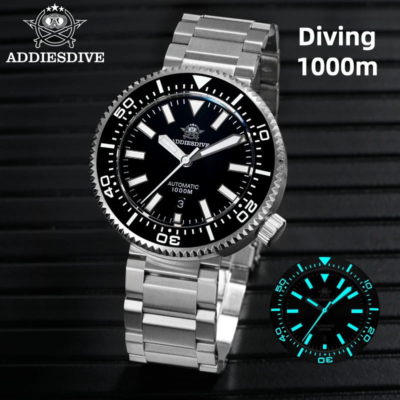 ADDIESDIVE Лидер продаж 1000 м мужские автоматические механические часы роскошные светящиеся часы из сапфировой стали для дайвинга повседневные наручные часы MY-H6
