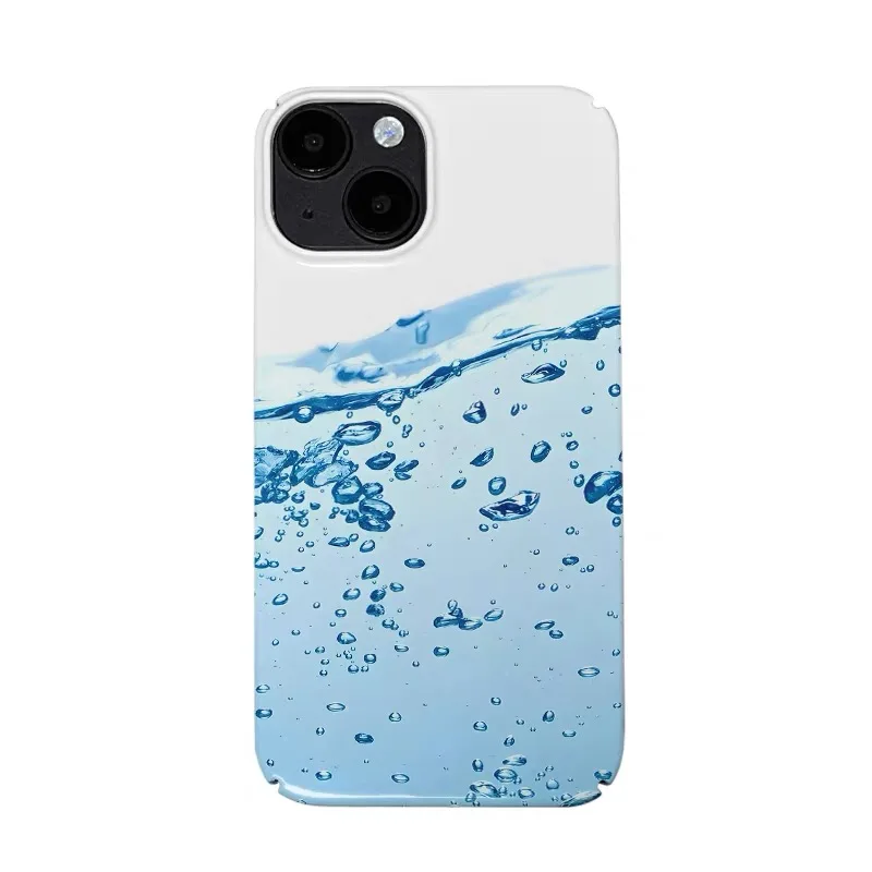 

Small Fresh Blue Water Droplets Case for IPHONE 17 16 ProMax 15 14 Plus 13 12 MINI 11 PRO 16Plus XR XS MAX Acrylic Phone Cover