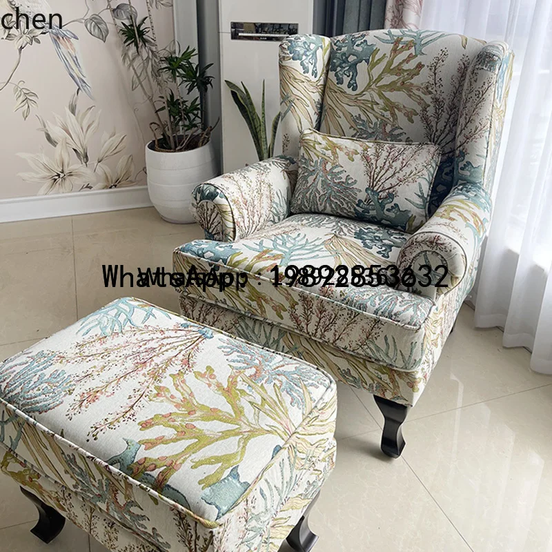 

YZ1 Single Sofa Retro Single Chair Stool Living Room Fabric High Back Leisure living room decoration