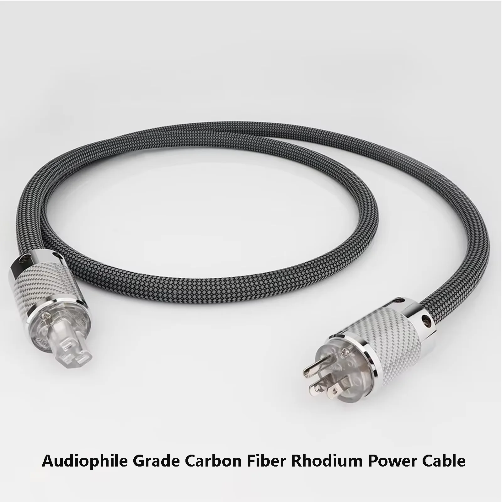 Kabel Daya Rhodium Serat Karbon Premium |   Pelindung Hi-End OFC |   Steker US/EU/AU untuk Peningkatan DAC/AMP/Meja Putar