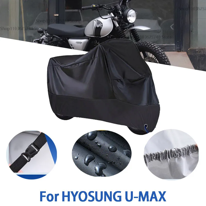 Motorcycle Full Covers For HYOSUNG U-MAX Car Outdoors Sun Protection Dust No Ear Thickened Oxford Clothcover Accessories