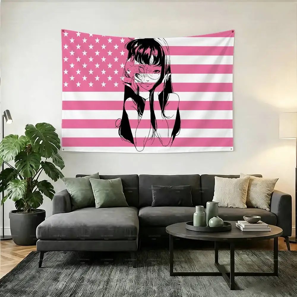 Junji Ito Horror Comics Flag Outdoor Decorations for Bedrooms Home Decor Items Decoration
