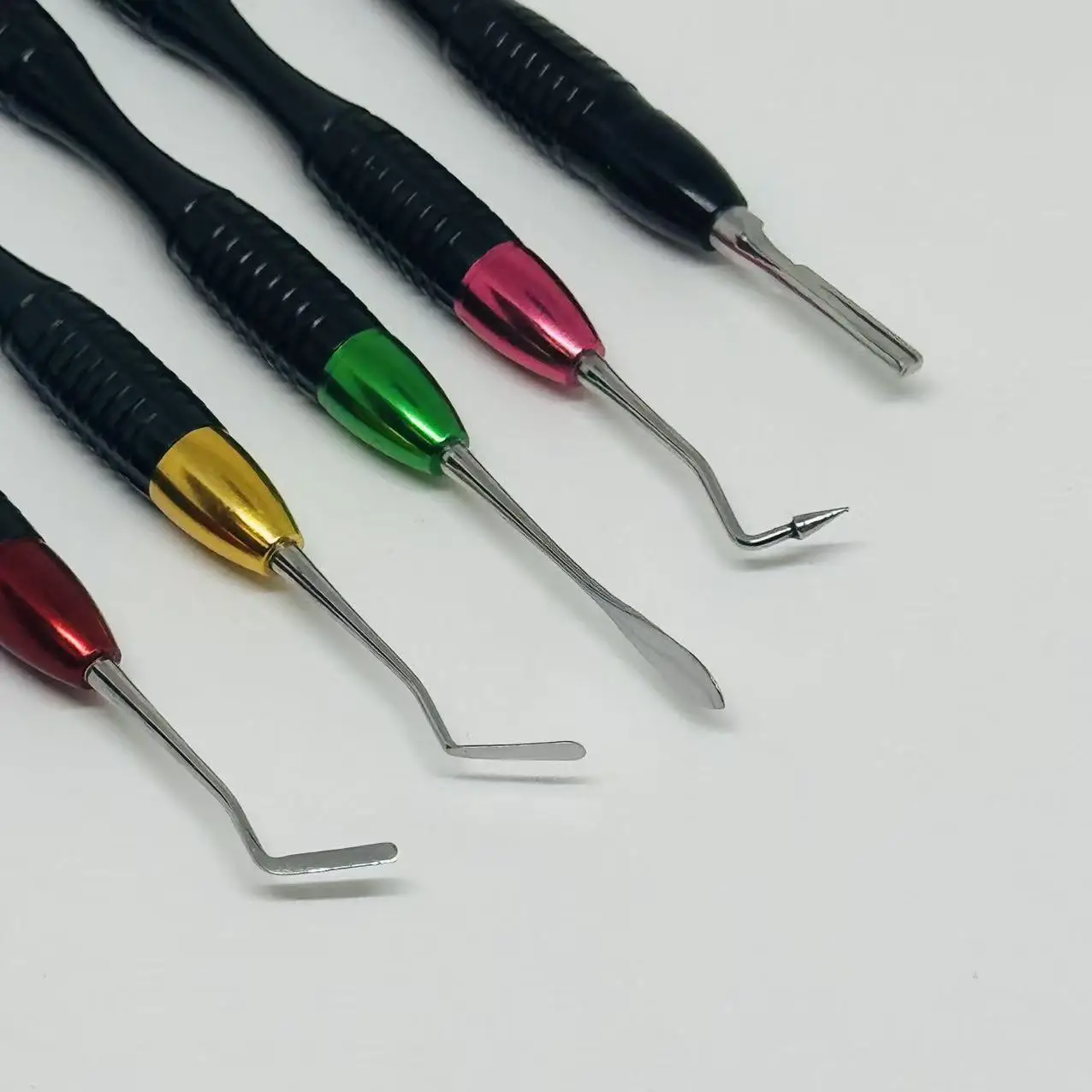DENILK 5pcs Dental Composite Resin Filling Spatulas Aesthetic Restoration Scalpel Handle Kit with Disinfection Box Dentist Tools