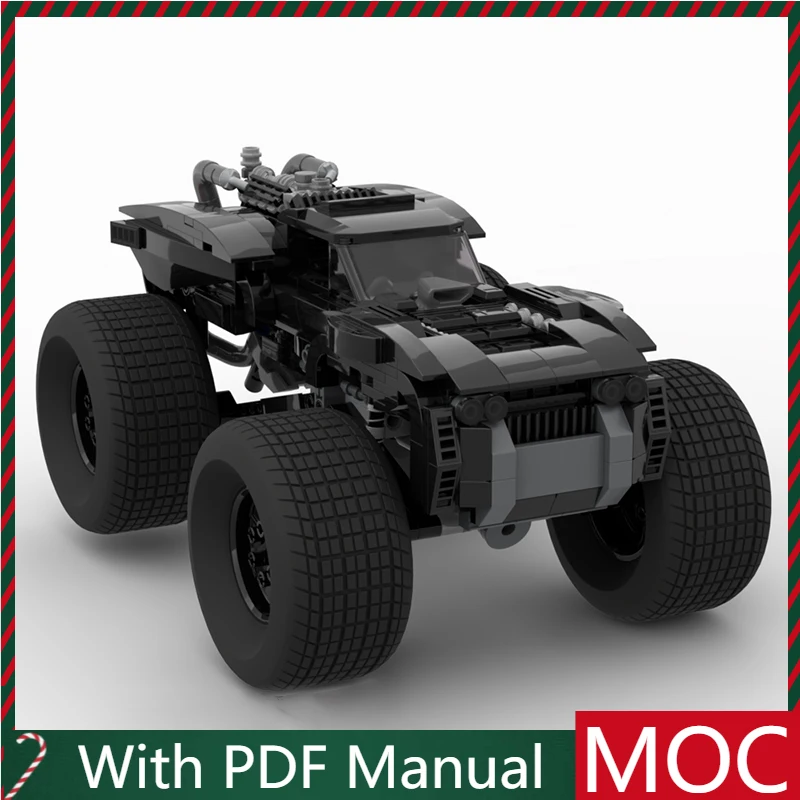 

644 шт. MOC, модель черного монстра-трака, модульный набор «сделай сам», строительные блоки, детская сборка, дисплей, игрушки, фестиваль, сюрприз, подарок на день рождения
