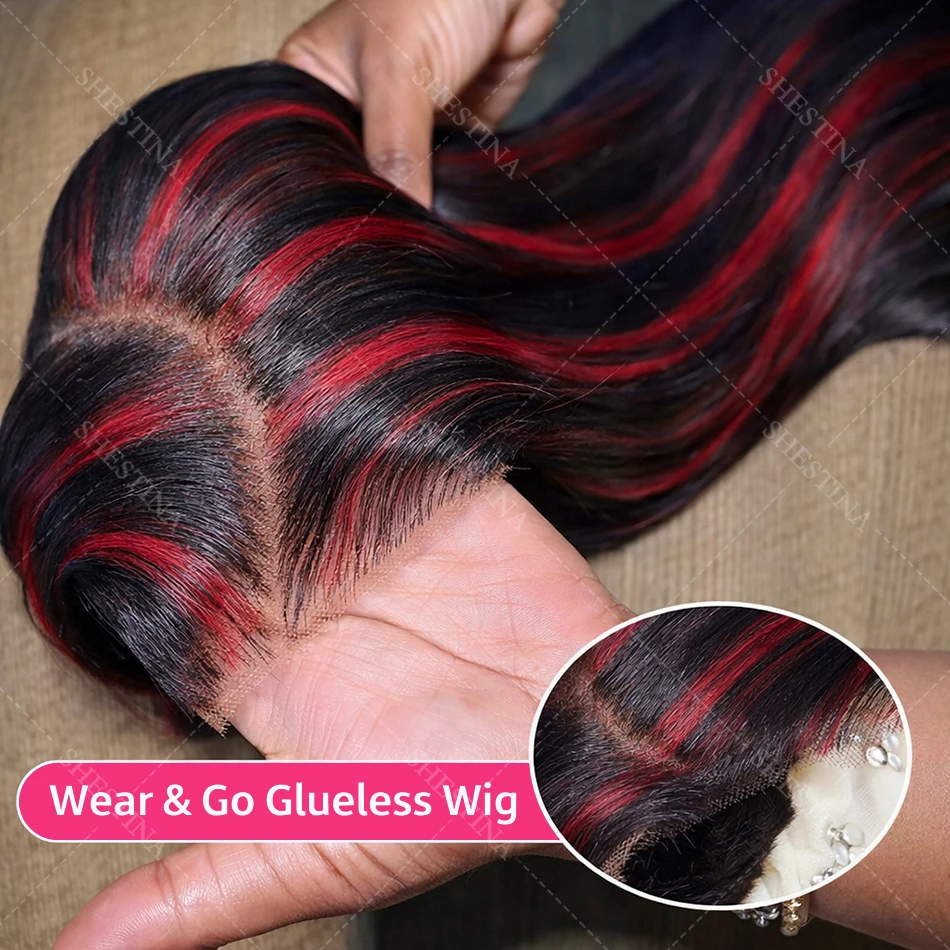 

Прямой парик из натуральных волос омбре с бургундским отливом, без клея, 5x5, цвет 1B/99J, с кружевной передней частью 13x4, для женщин