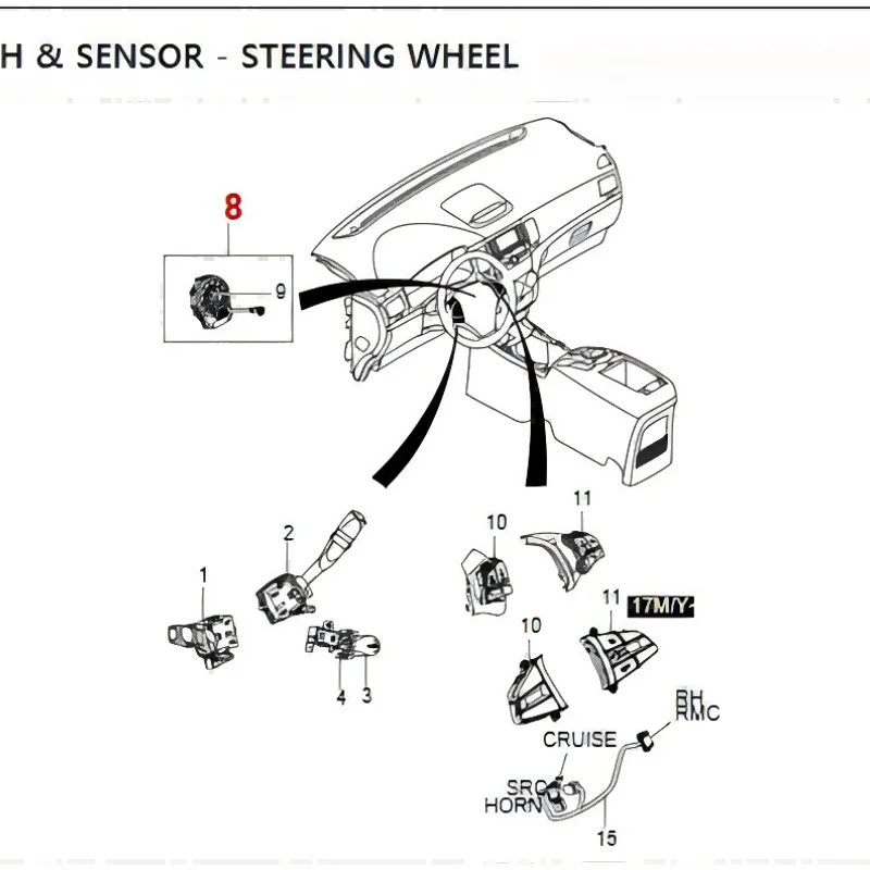 8591034120 CONTACT COIL ASSY-STEERING For Ssangyong Korando c