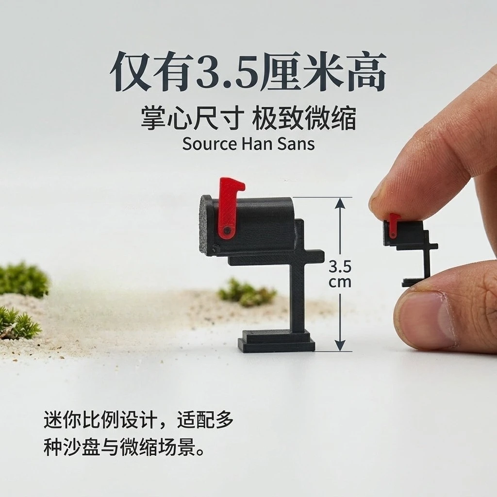Mini Mailbox 1:12 American Mailbox Model Miniature Letter Box Scene Accessory Figure DIY Photography