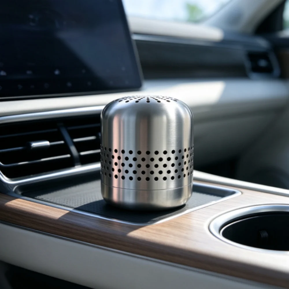Edelstahl Auto-Geruchsentferner Deodorierender Würfel Fortschrittliches Nano-Katalysator-Material Fahrzeug-Luftreiniger Geruchsbeseitiger – Detail 10