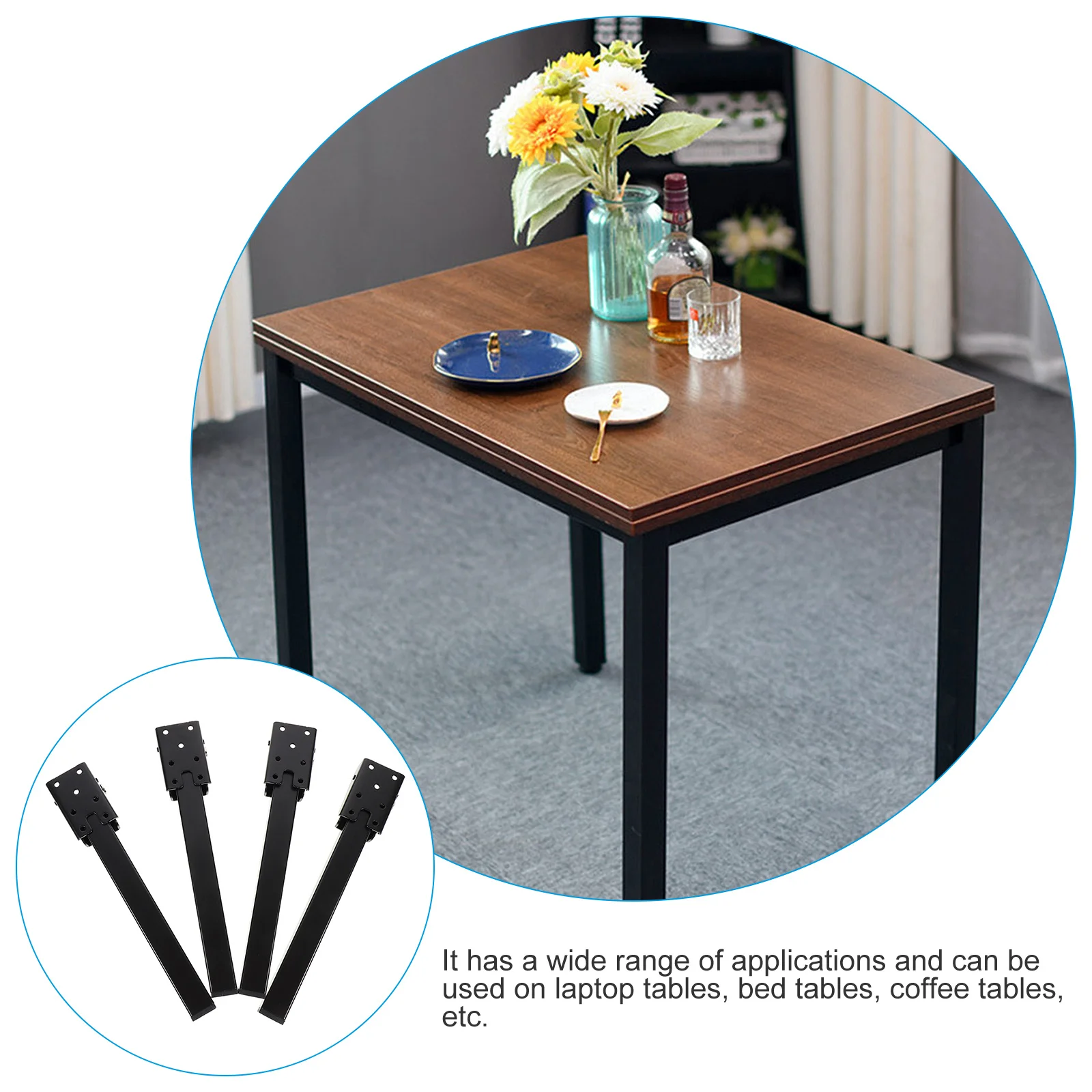 

4 Pcs Computer Desk Base Practical Table Legs Accessories for Furniture Support Replacement Iron Laptop Small Easy Use