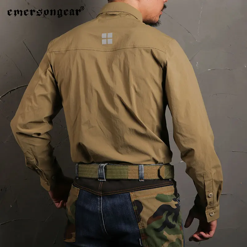Emersongear Blue Label Triple Tech Tac-Shirt Langarmshirts Herren Pendler T-Shirt Outdoor Angeln Jagd Wandern KH Nylon – Detail 16