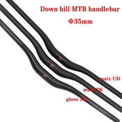 Downhill Bicycle Handlebar 3K UD Full Carbon Fiber Handlebars Down Hill Mountain Bike 35*720-820mm Newest