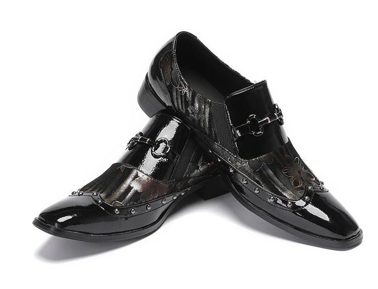 BOARD Herbst Herrenschuhe Spike Luxuriöse Persönlichkeit Bankett Niete Tigerkopf Druck Formelle Kleidung Schuhe – Detail 7