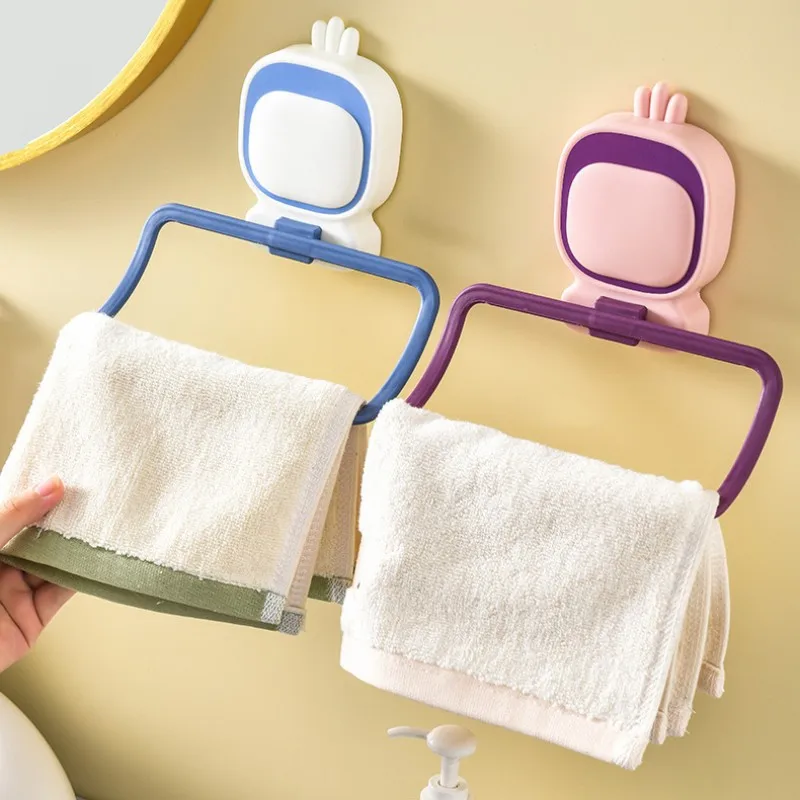 Children's Towel Rack, Scratch Free, Punch Free, Cartoon Cute, Creative Towel Rod, Towel Hook Hanger