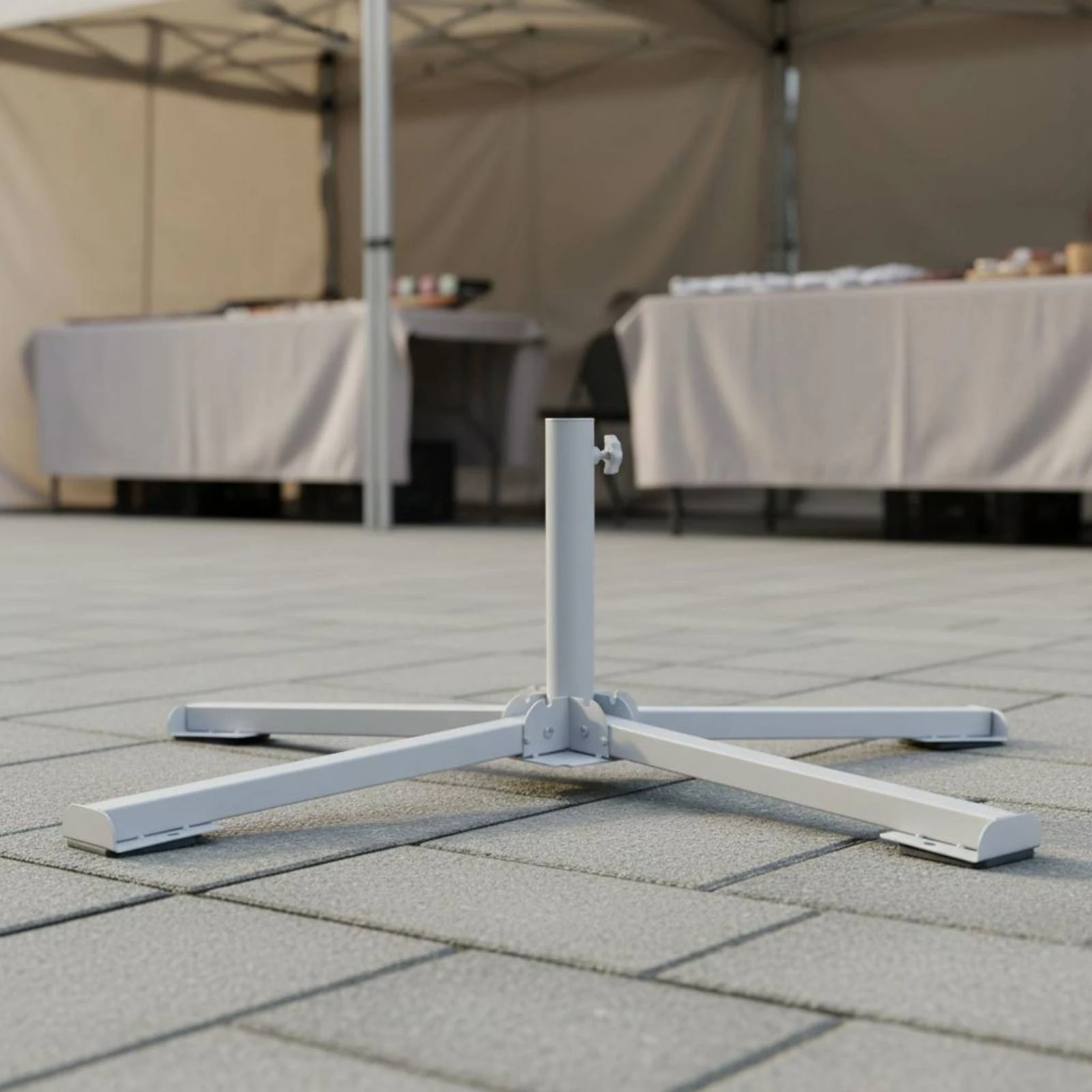 Easy to Assemble Heavy Duty Cross Base Umbrella Stand Adjustable Tube Holder for Garden Shade Market