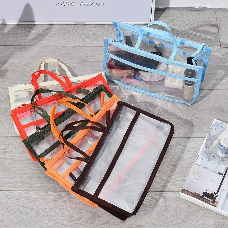 Transparent Handbag Organizers Lightweight Large Capacity Purse Organizer Insert Multi-purpose Portable Storage Bag