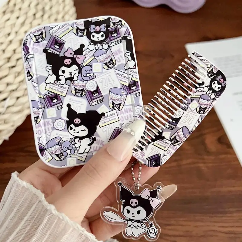 

Kawaii Ins New Small Mirror Makeup Mirror Portable Folding Makeup Mirror Comb Set For Class Pocket Mirror