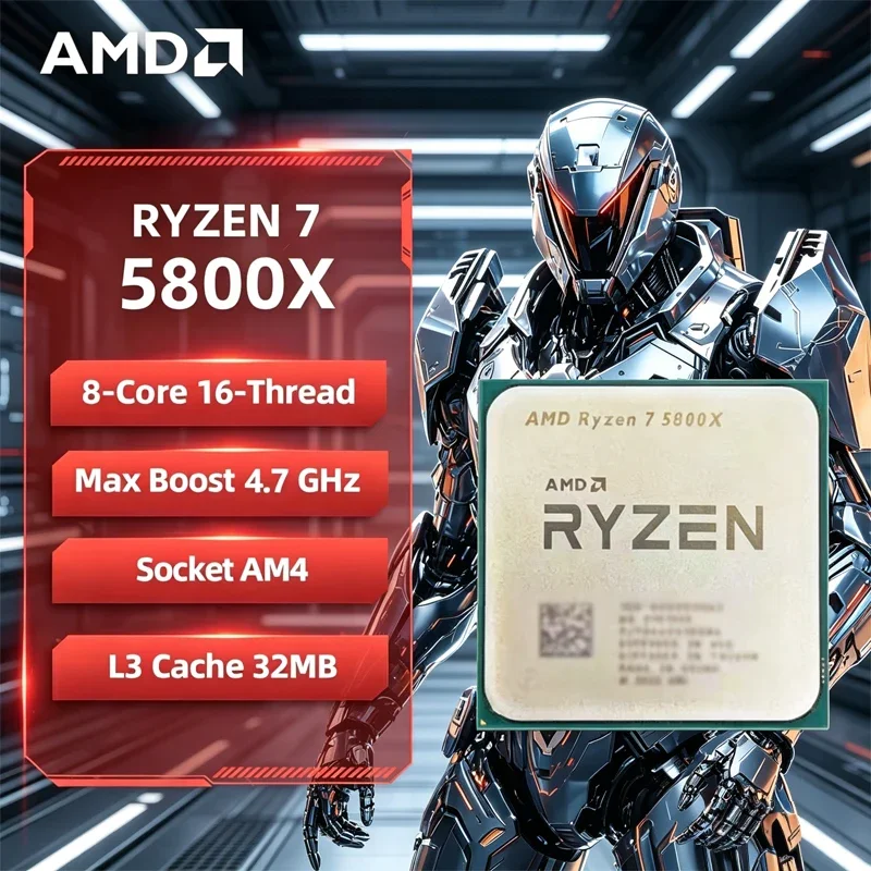 

AMD Ryzen 7 5800X AMD R7 5800X CPU 8-Core 16-Thread 3.8GHz Unlocked Desktop Processor Socket AM4 Gaming CPU Without Package