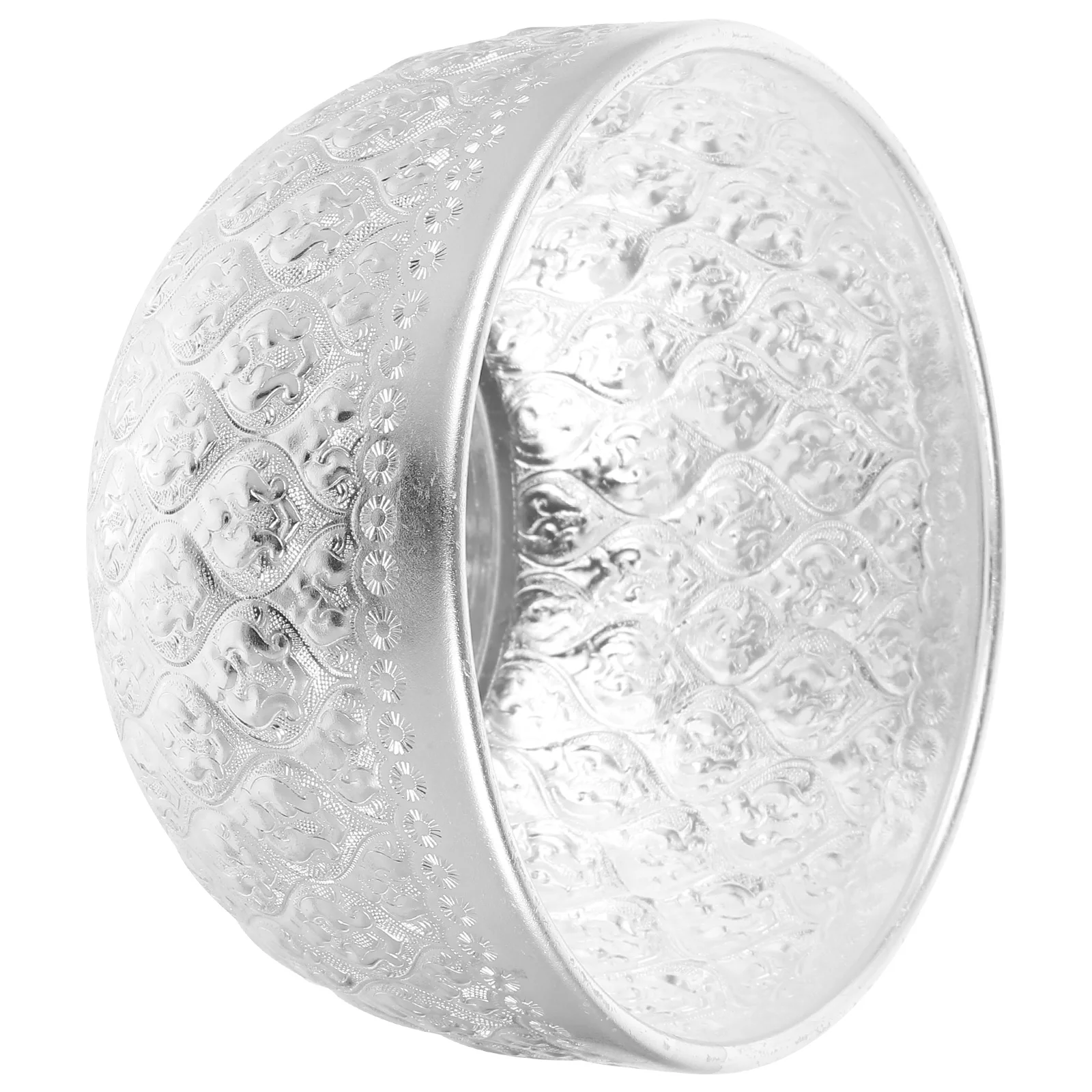 

Tin Carved Bowl 14cm Diameter 8cm Height Sturdy Alloy Embossed Metal Safe Kitchen Household Dining Rice Soup