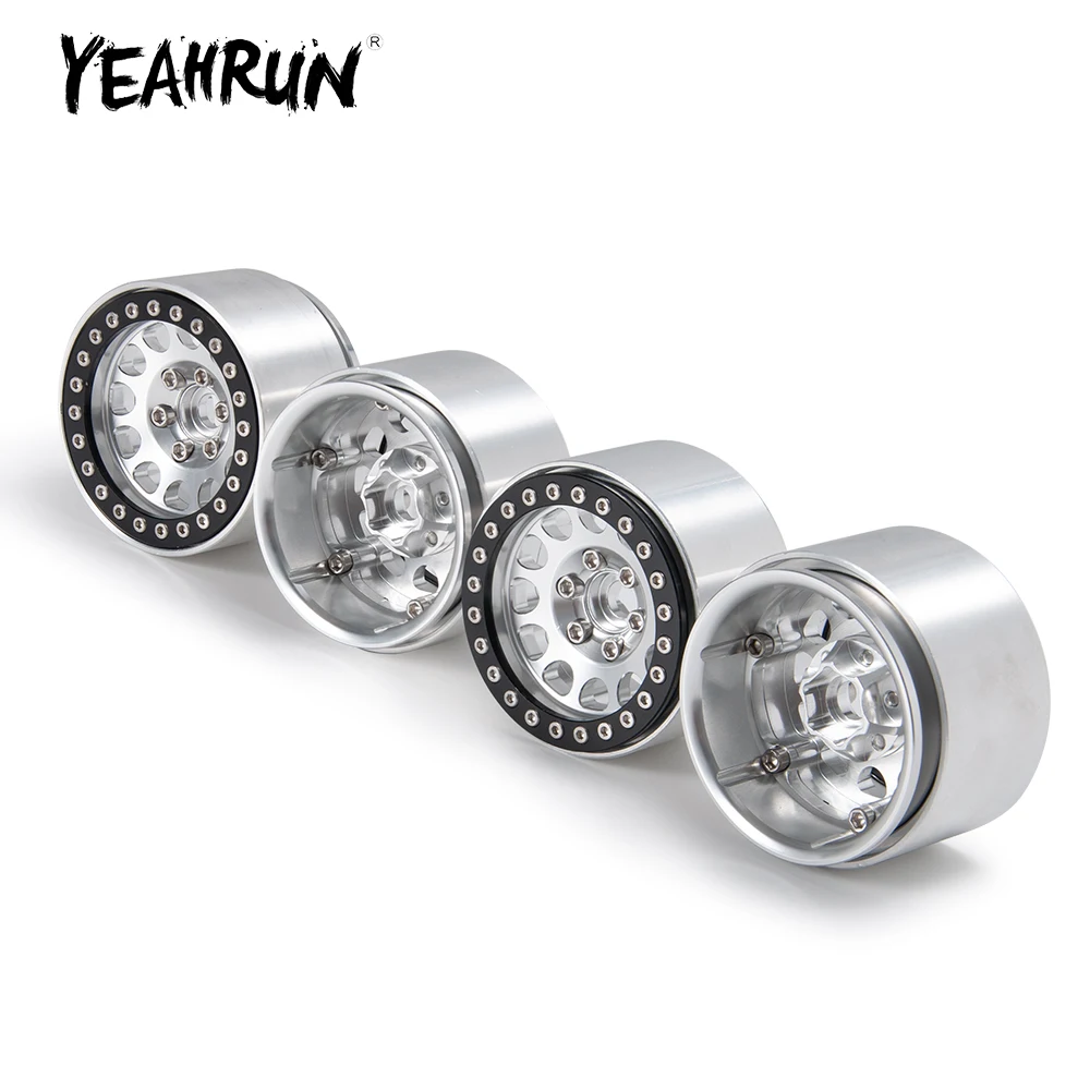 

YEAHRUN 4Pcs 1.9 inch Aluminum Alloy Beadlock Wheel Rims Hub 35mm for Axial SCX10 D90 TRX-4 1/10 RC Crawler Car Upgrade Parts