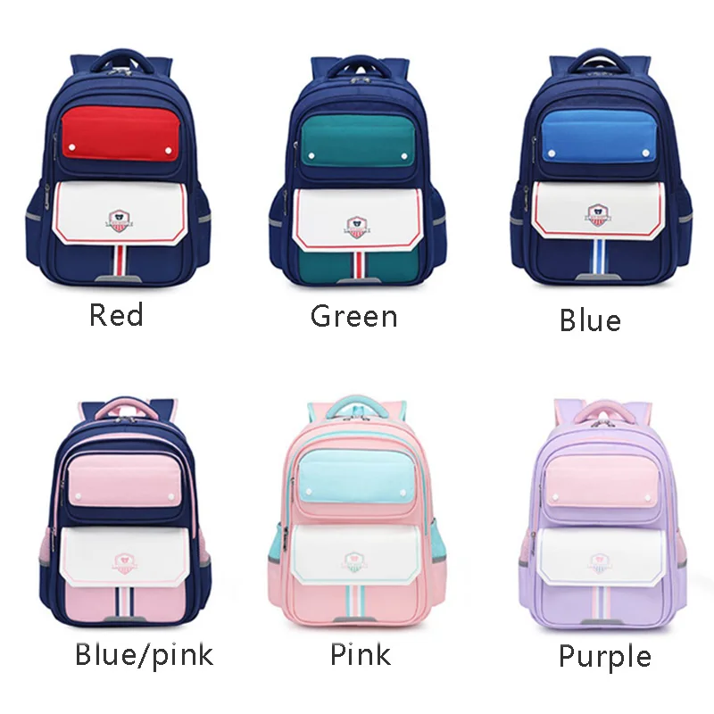 SUN EIGHT-mochila Oxford de escuela primaria para niños, morral con cremalleras de 6 colores brillantes, novedad de 2024