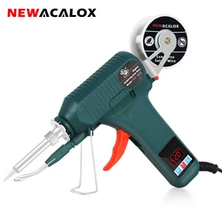 NEWACALOX 80W Pantalla digital Enviar automático Pistola de estaño 180-520 ℃   Pistola de soldador eléctrica ajustable UE/EE. UU. para reparación de soldadura