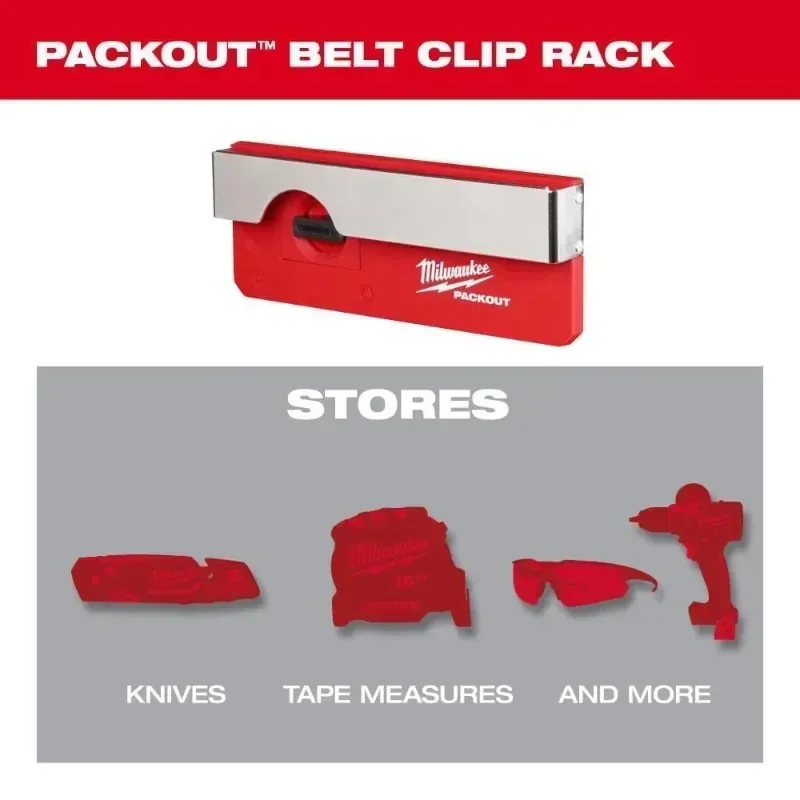 Milwaukee PACKOUT Belt Clip Rack Use Metal Component Deposit Tool Tape Measure Goods Convenient Style MILWAUKEE Tools 48-22-8344