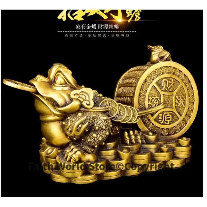 Bring in wealth treasure # shop office home Money Drawing TOP efficacious Talisman # Fortune JIN CHAN FENG SHUI Brass statue #