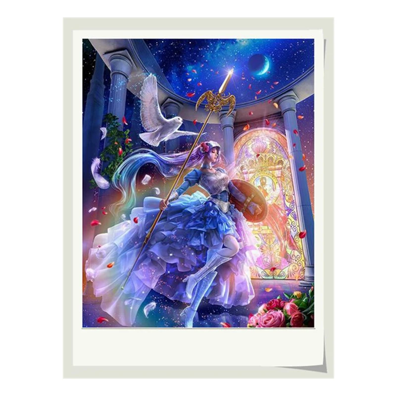 DIY Cross-stitch Kit Saga Athena Princess Handmade Embroidery Kit with Optional Printed Fabric