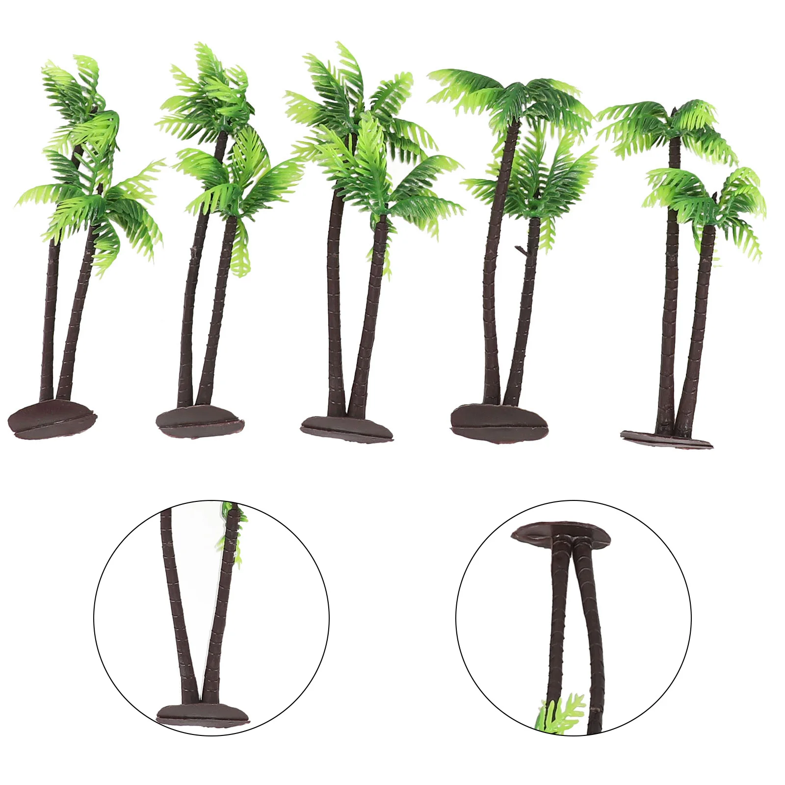 5Pcs Coconut Palm Tree Decor Small Artificial Landscape DIY Decor Bonsai Crafts Miniature Plants For Aquarium Fish Tank Decor