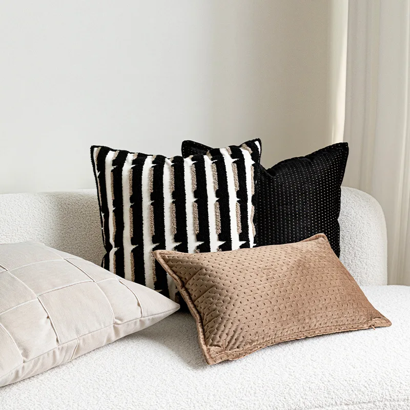 30X50/45X45/50X50CM Brown Coffee Throw Pillow Cover Modern Simple Waist Cushion Cover Decor Home Decorative Pillowcase