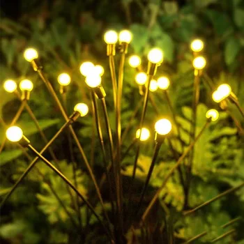 Luz Solar de luciérnaga, iluminación Solar para exteriores, 10 LED, impermeable, decoración de jardín, luz Solar de paisaje para jardinería al aire libre