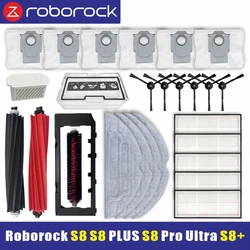 For Roborock S8 Pro Ultra S8+ Robot Vacuum Spare Parts Main Side Brushes Mop Cloths HEPA Filters Dust Bags Accessories