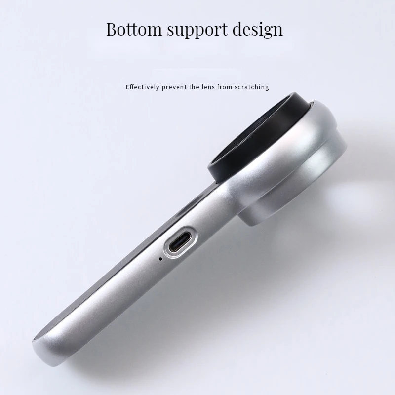 Magnifier 10 Times Optical Glass Loupe with 6 Lamps Handheld Portable Magnifier for Cultural Relics Identification Lupa