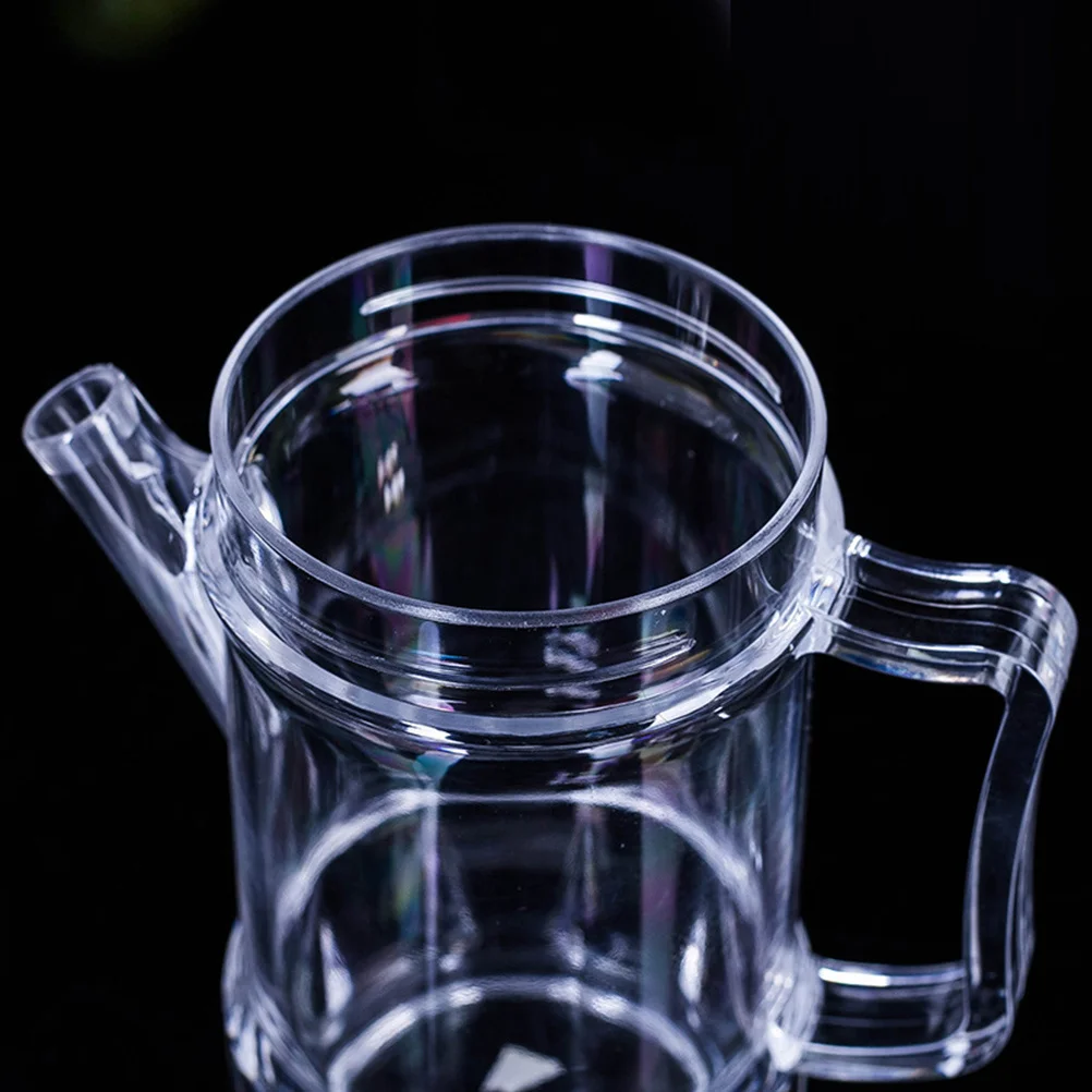 

Red Lid Acrylic Oil Dispenser Plastic Bottle 450Ml Transparent Kitchen Sauce Pourer Vinegar Container for Olive Oil Soy Sauce